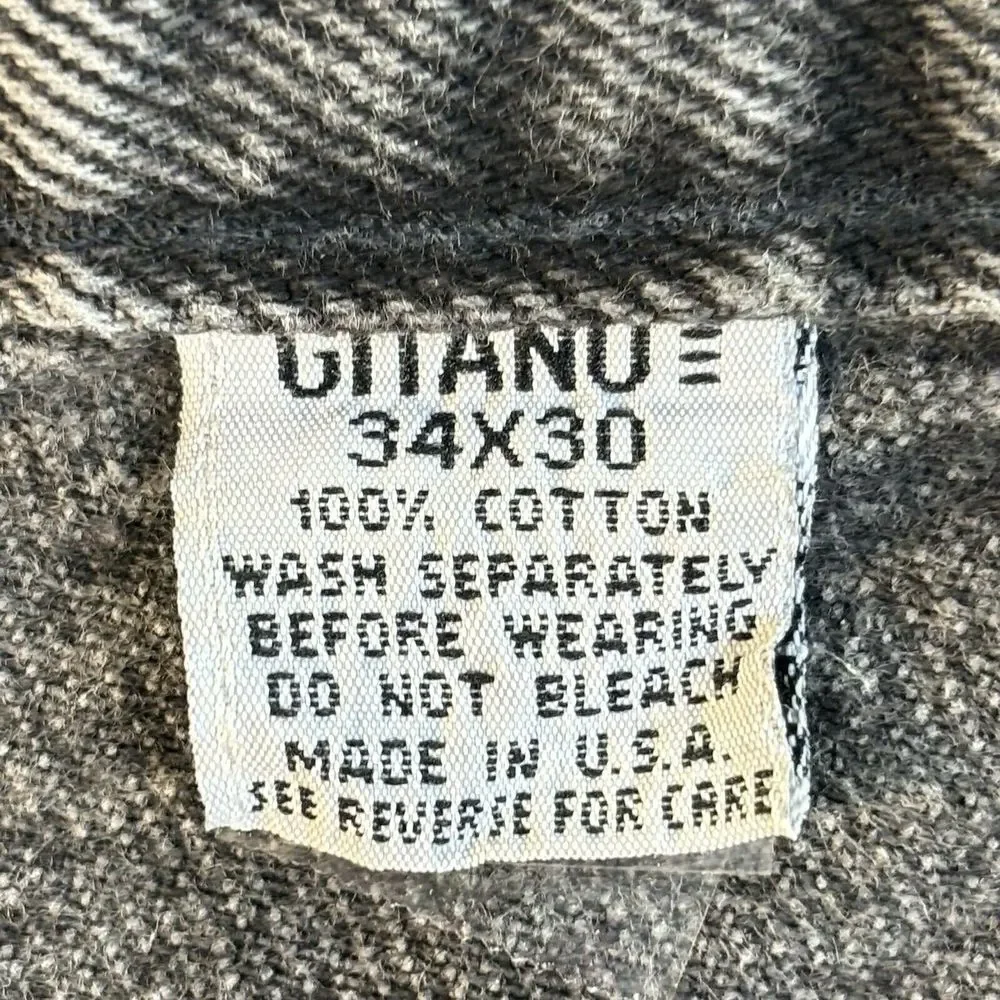 Gitano Vintage Mens Acid Wash Black Jeans Size‎ 34x30 Logo Red Lines Made USA.